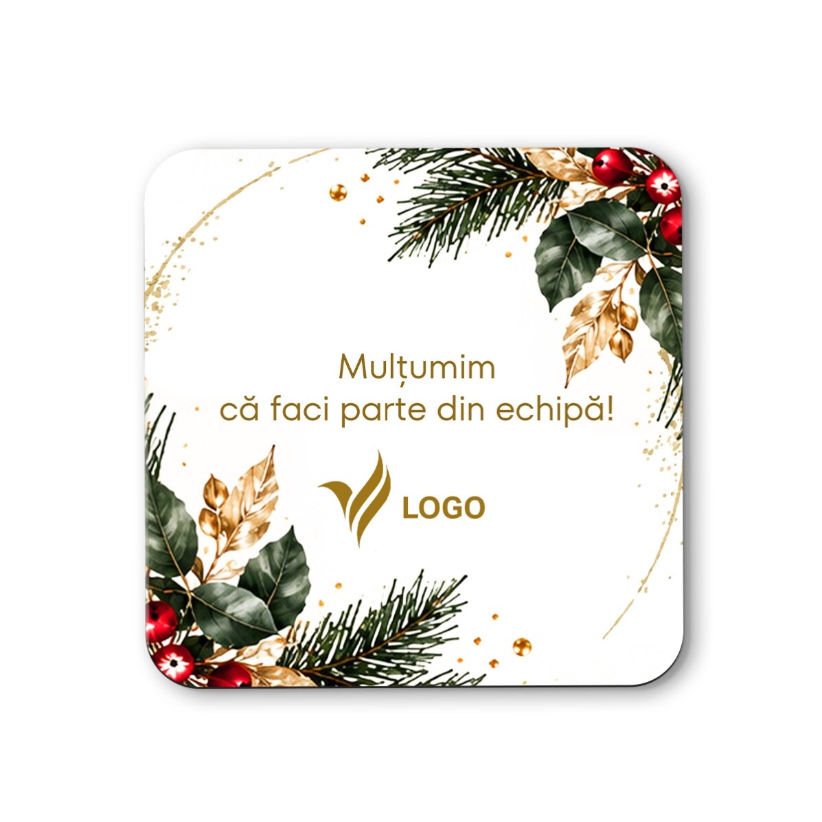 Coffret cadeau de Noël personnalisé avec logo et texte - Festif