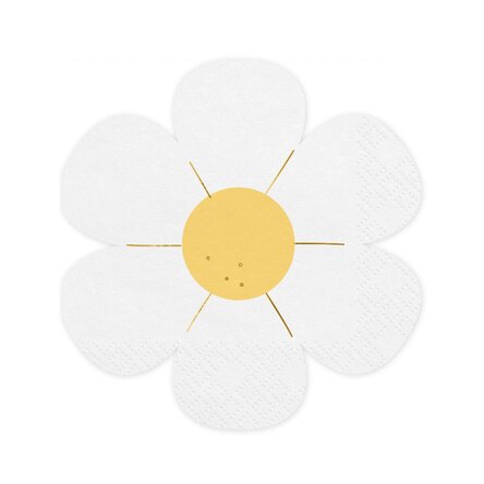Lot de 12 serviettes décoratives - Marguerites