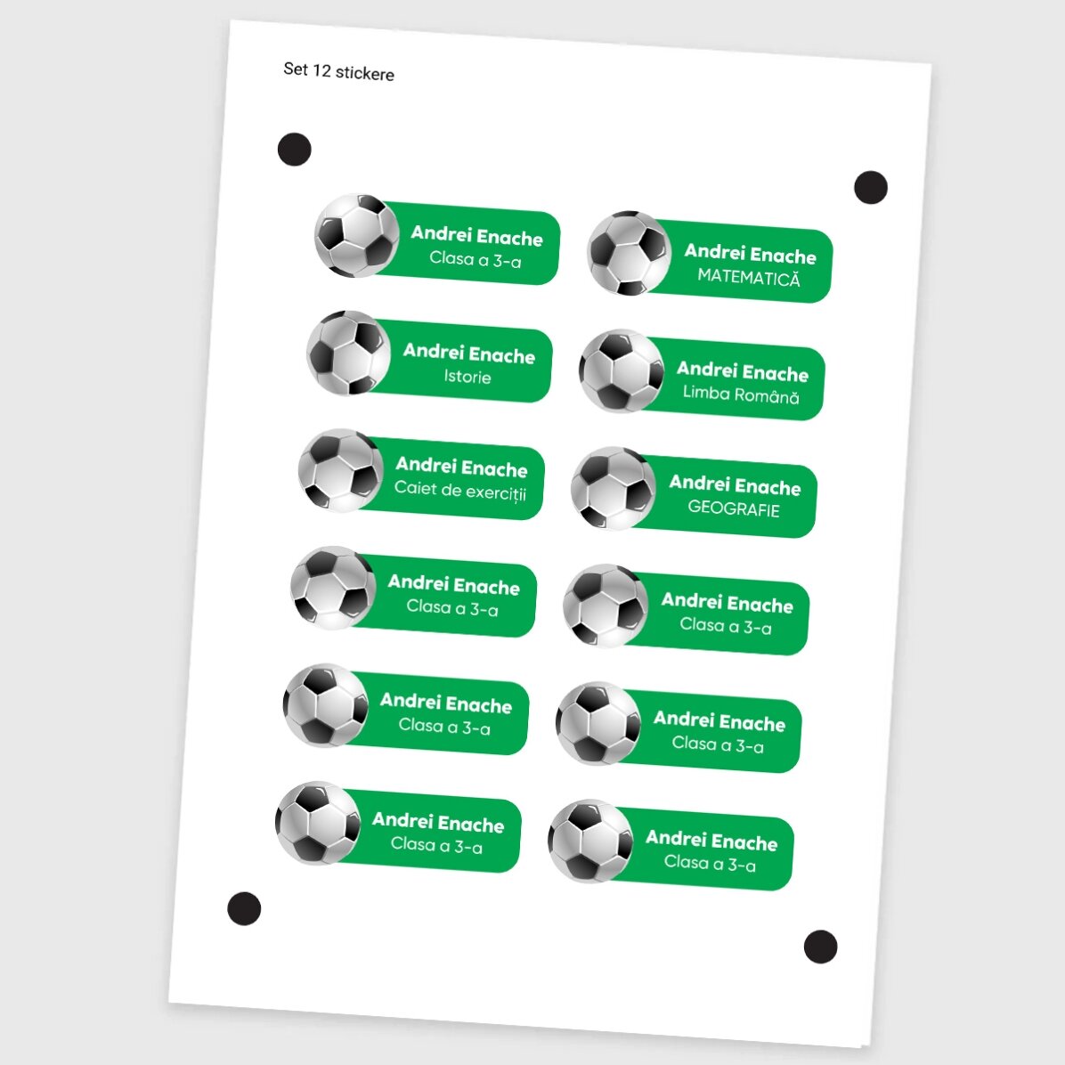 Lot de 12 autocollants (étiquettes adhésives) personnalisés pour l