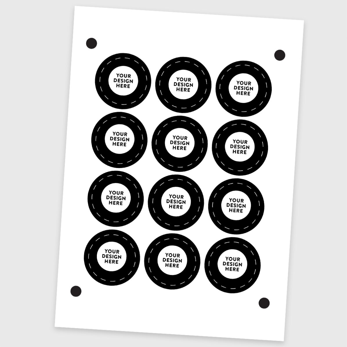 Lot de 12 autocollants ronds (étiquettes adhésives) de 5 cm de diamètre, personnalisés avec votre vi