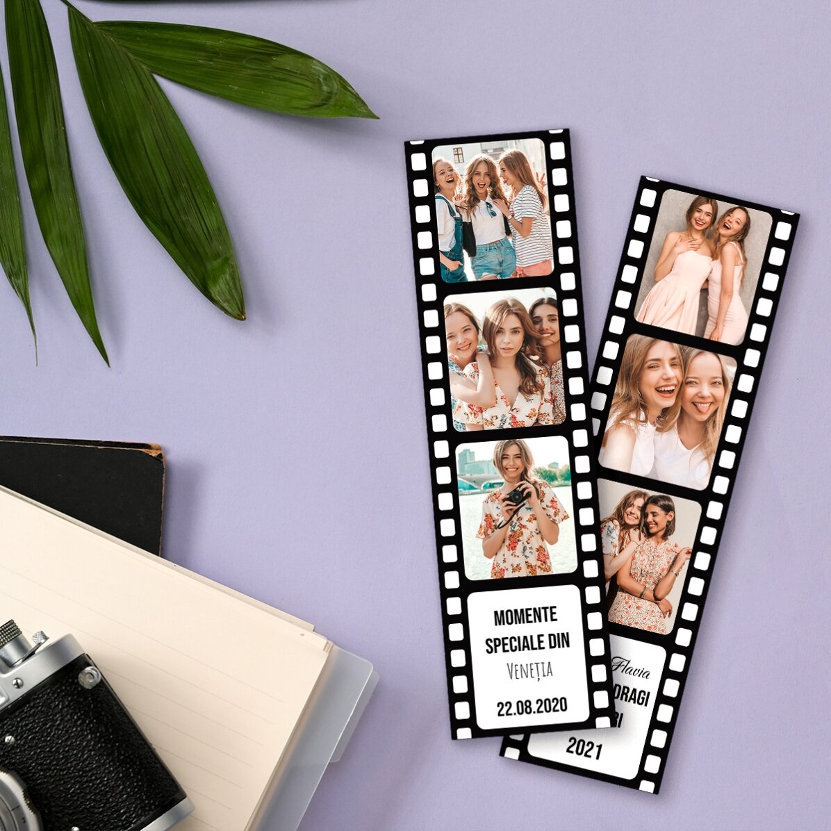 Lot de 2 aimants personnalisés avec photos et texte - Moments spéciaux