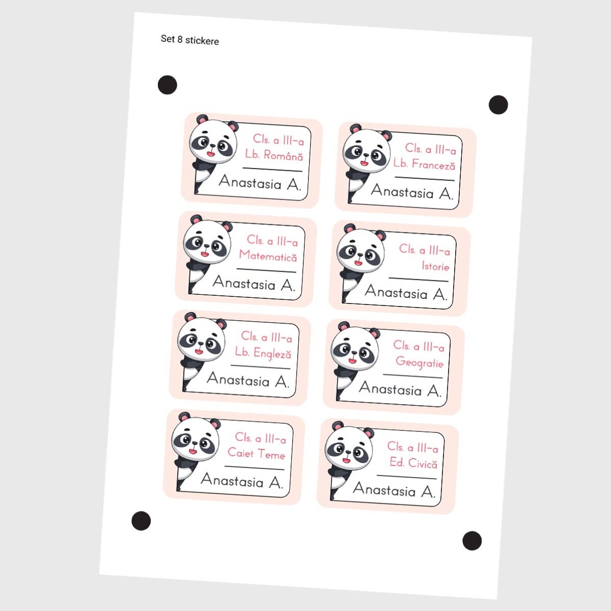 Lot de 8 autocollants personnalisés pour l