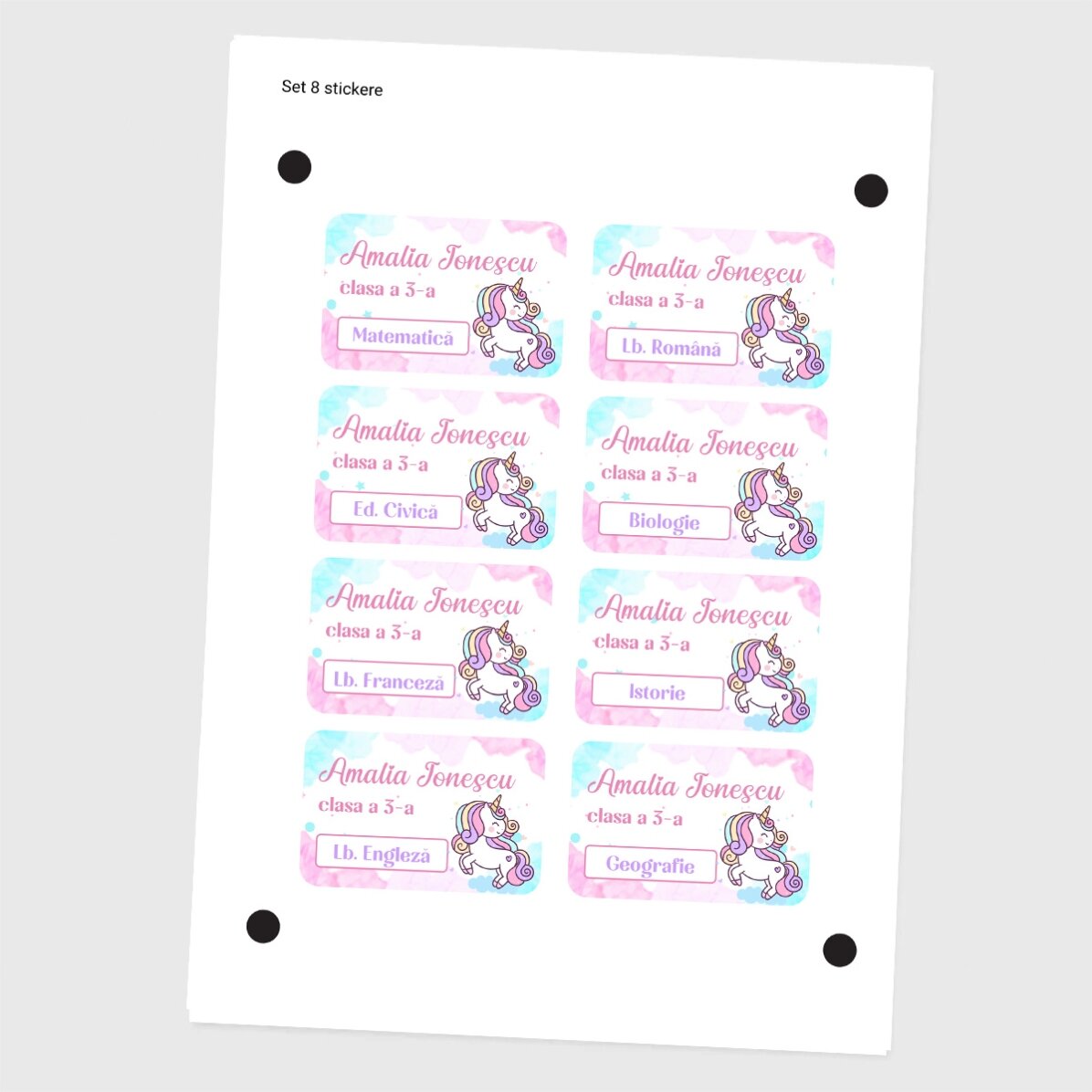 Lot de 8 autocollants personnalisés pour l