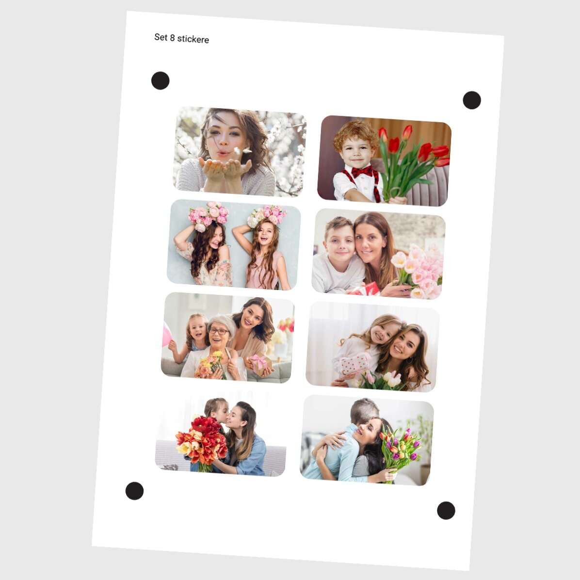 Lot de 8 autocollants (étiquettes adhésives) personnalisés avec des photos