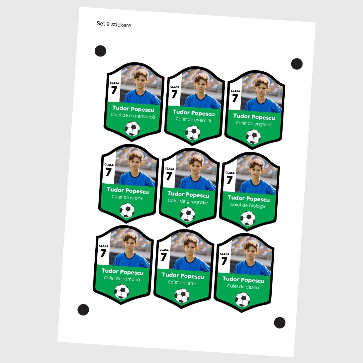 Lot de 9 autocollants (étiquettes adhésives) personnalisés - FIFA