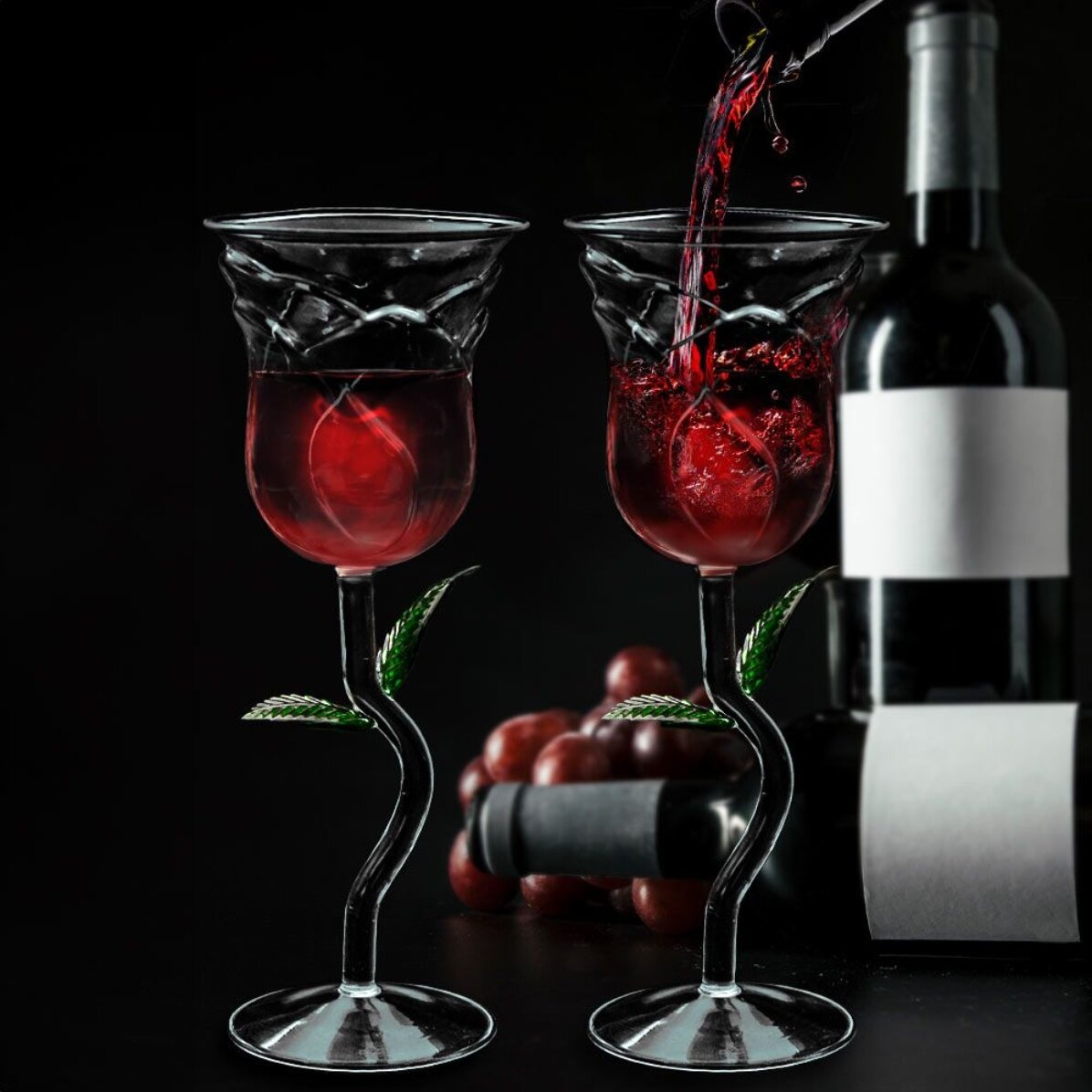 Lot de deux verres - Roses