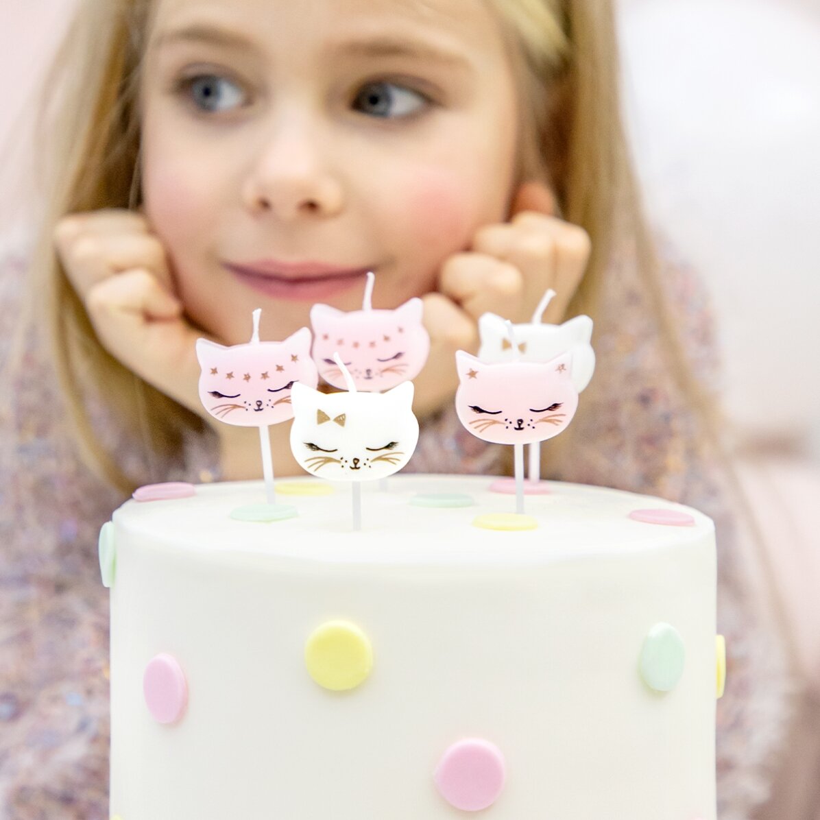 Bougies pour gâteau - 6 chatons