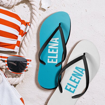 Personalised flip-flops with names