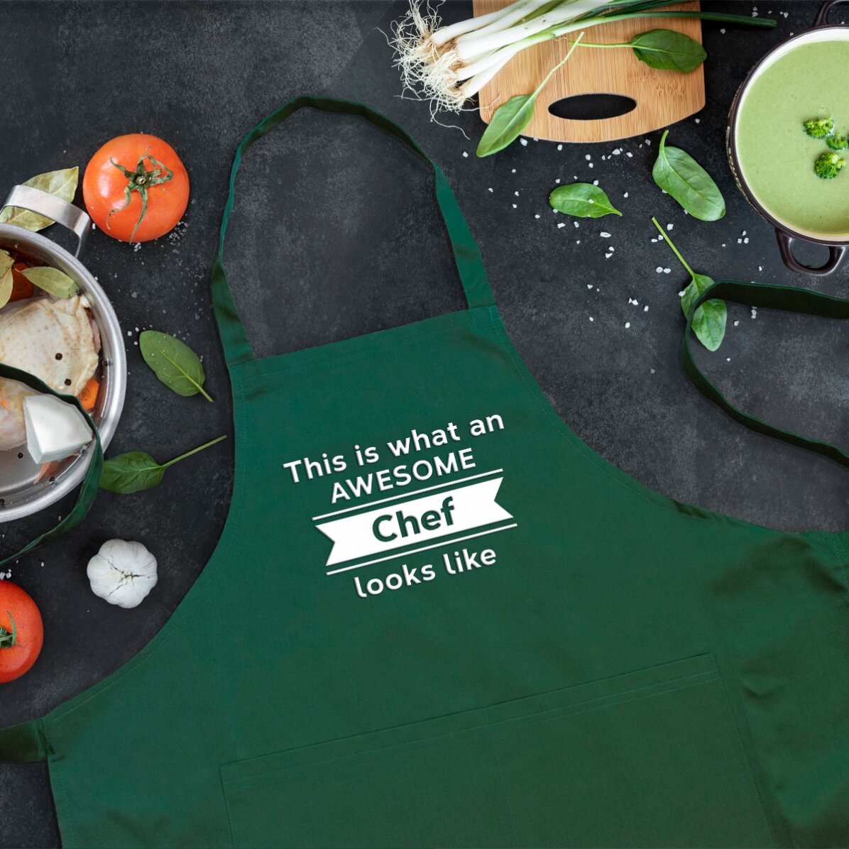 Tablier personnalisé avec texte - Awesome Chef