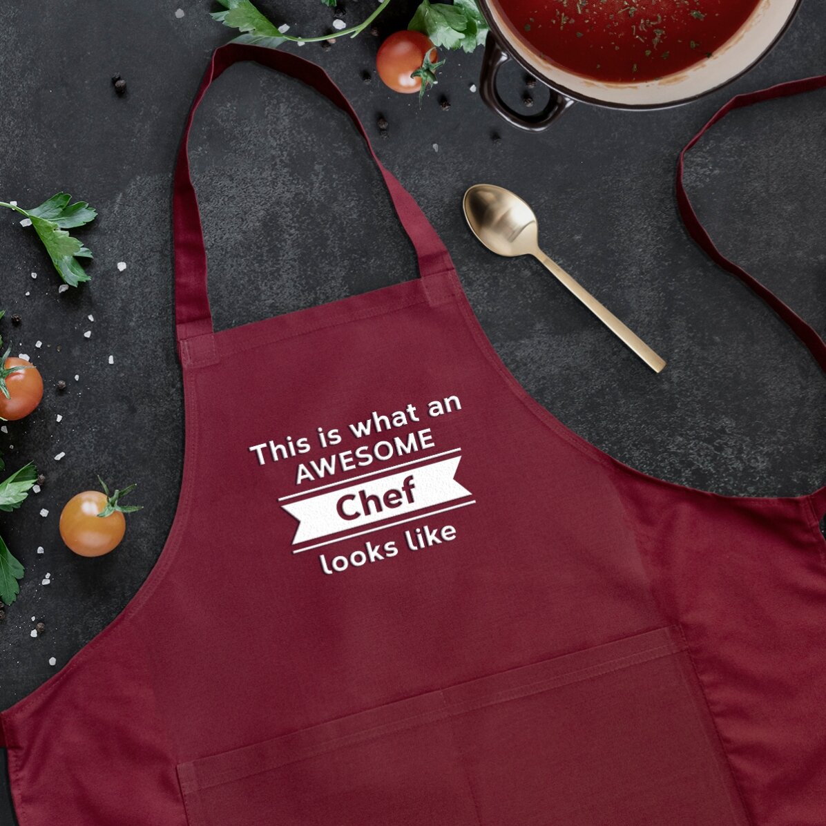 Tablier personnalisé avec texte - Awesome Chef