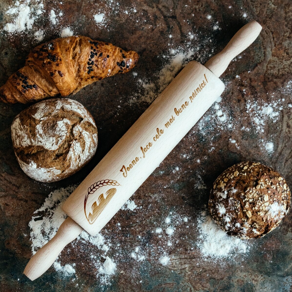 Rouleau à pâtisserie en bois personnalisé - Les meilleurs petits pains