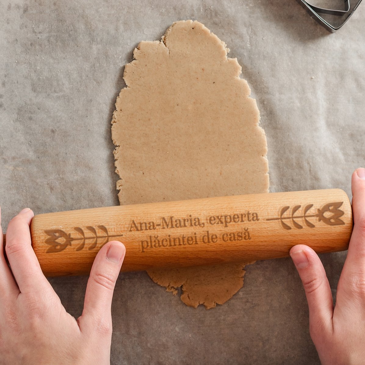 Rouleau à pâtisserie en bois personnalisé - L