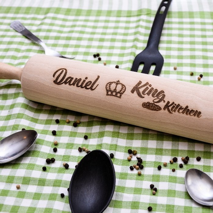 Lame à pâte en bois personnalisée - King of the Kitchen