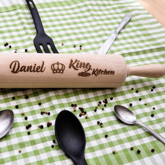 Lame à pâte en bois personnalisée - King of the Kitchen