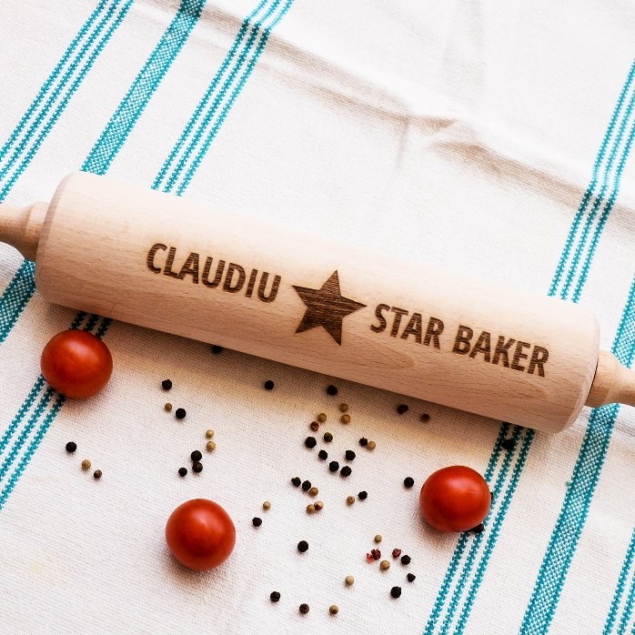 Rouleau à pâtisserie en bois personnalisé - Star Baker