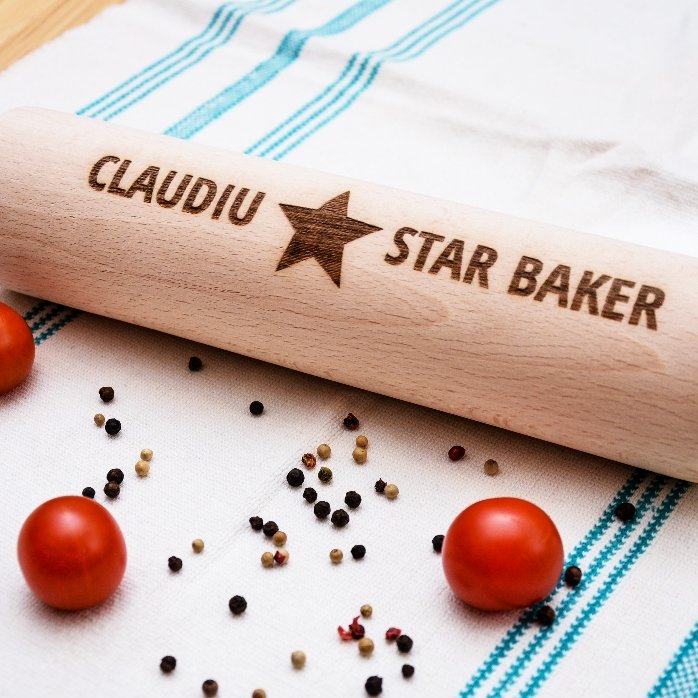 Rouleau à pâtisserie en bois personnalisé - Star Baker
