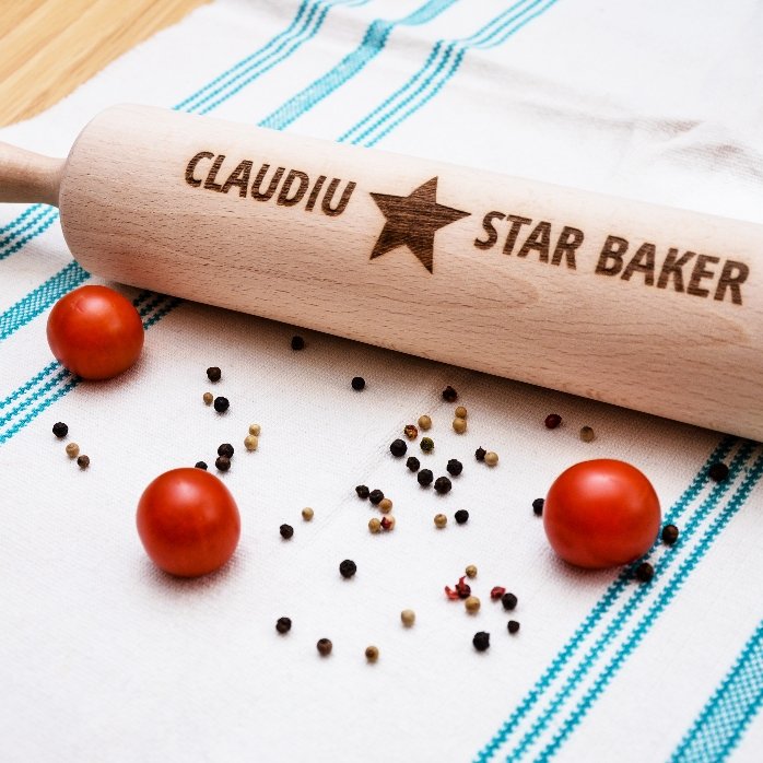 Rouleau à pâtisserie en bois personnalisé - Star Baker