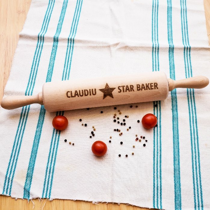 Rouleau à pâtisserie en bois personnalisé - Star Baker