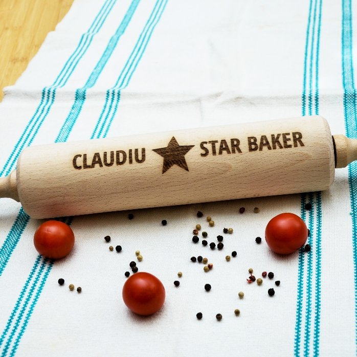 Rouleau à pâtisserie en bois personnalisé - Star Baker