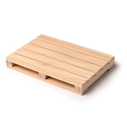 Coaster in the shape of a pallet