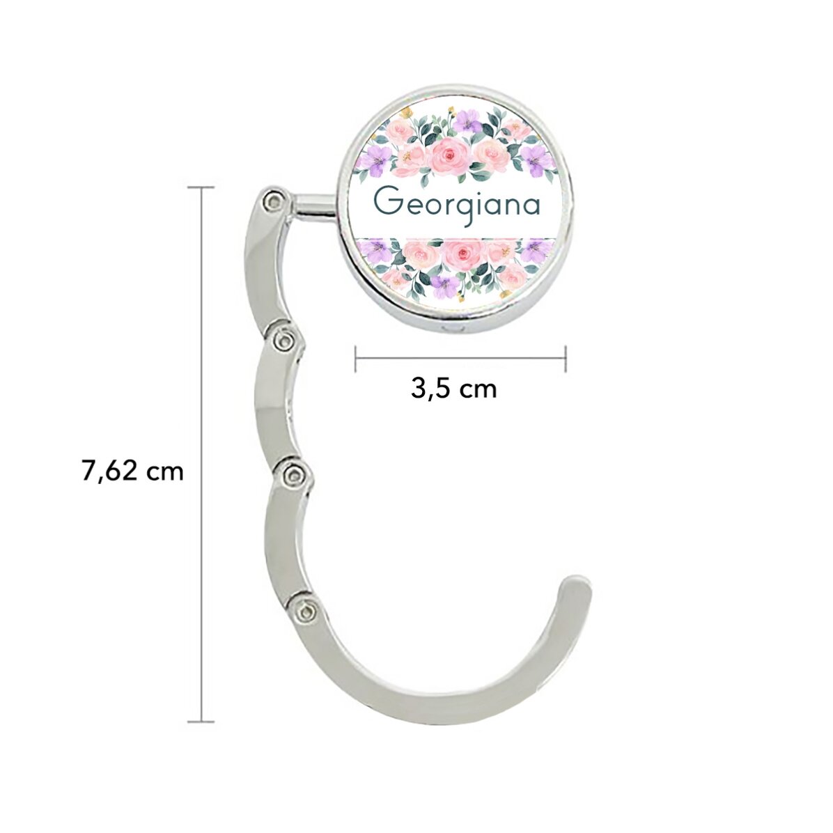 Porte-sac de table personnalisé avec un prénom - Fleurs