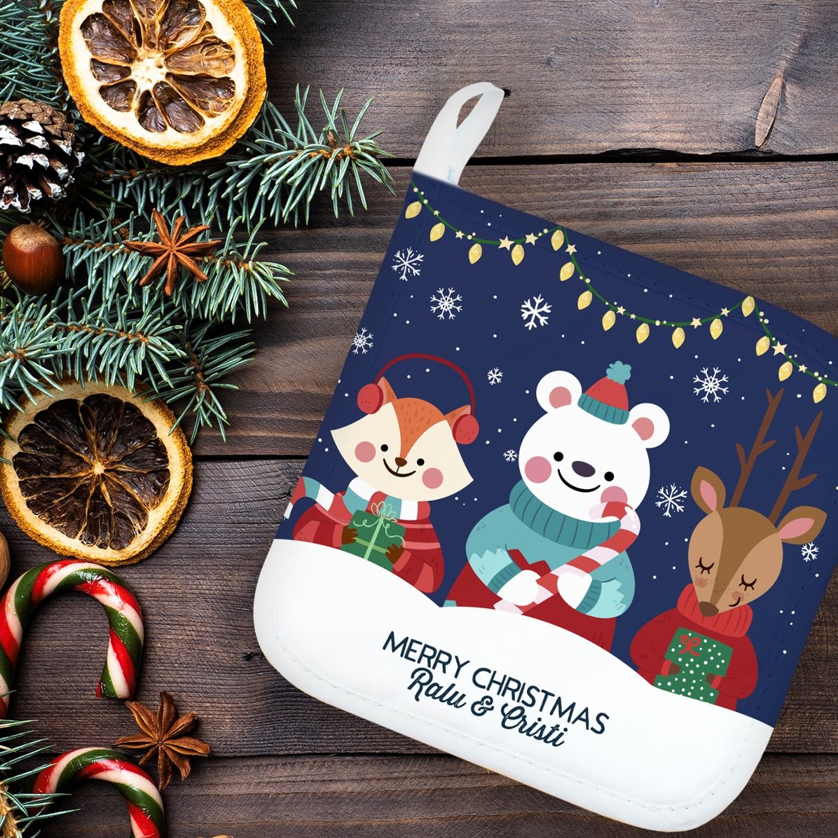 Sous-verre personnalisé pour casserole chaude avec inscription - Christmas Night