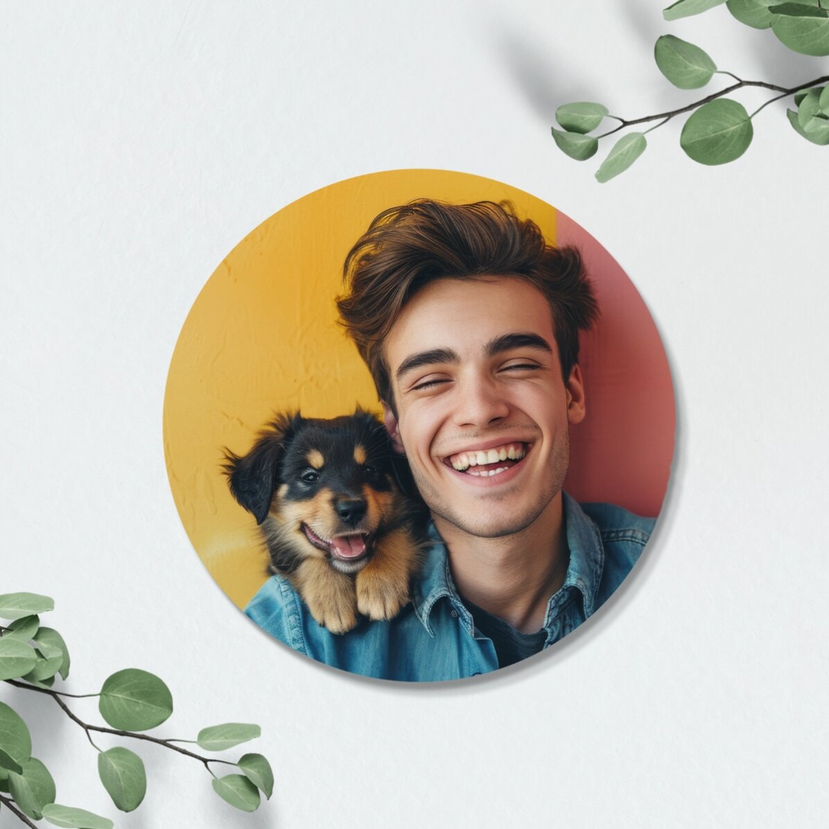 Porte-verre en cuir personnalisé, coloré, avec photo