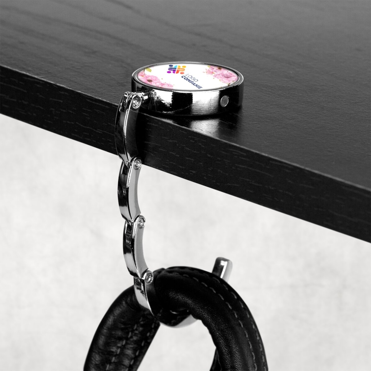 Porte-sac de table personnalisé avec logo et motif floral