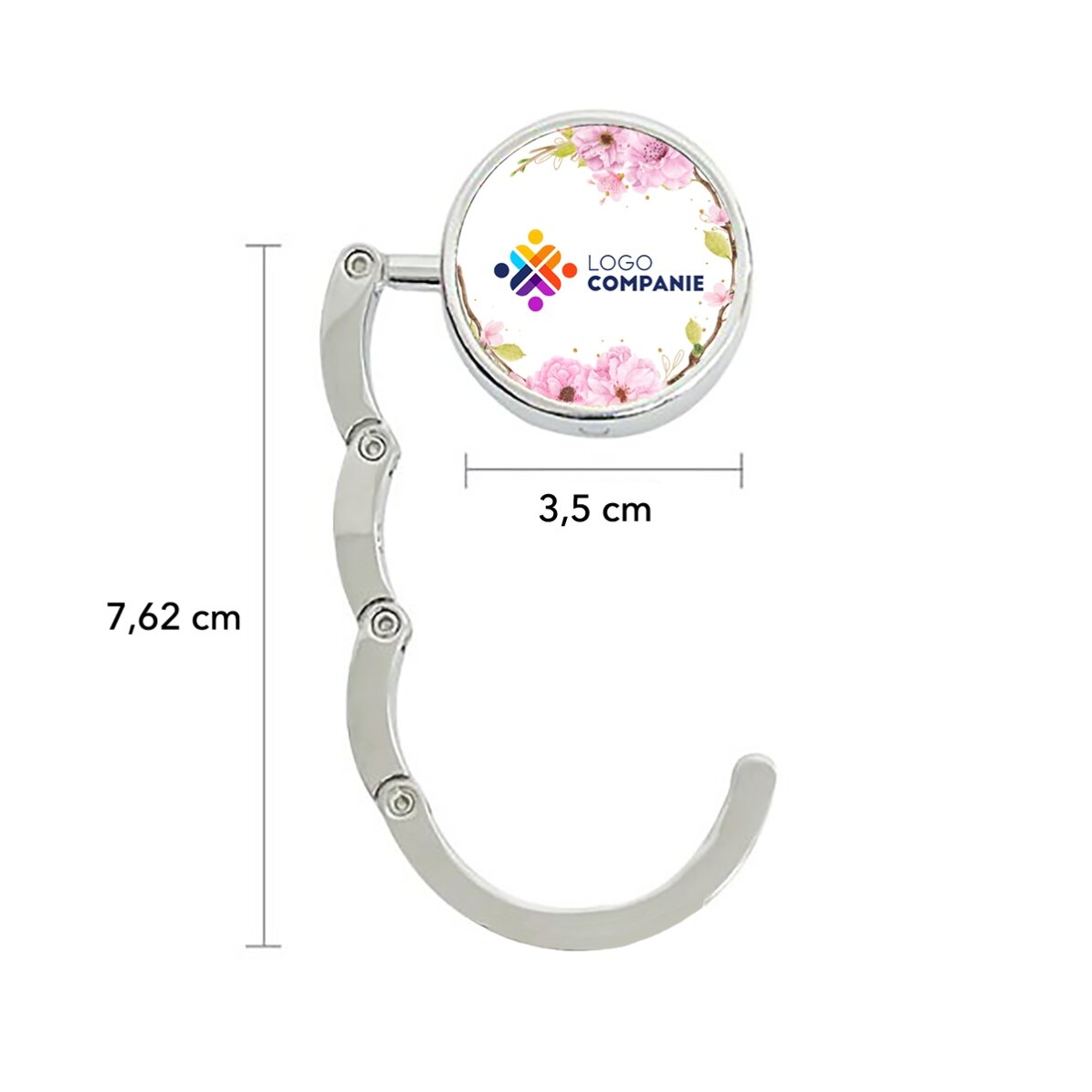Porte-sac de table personnalisé avec logo et motif floral