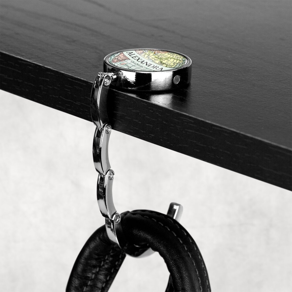 Porte-sac de table personnalisé avec un prénom - Autour du monde