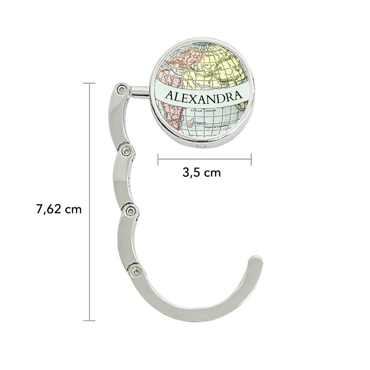 Porte-sac de table personnalisé avec un prénom - Autour du monde