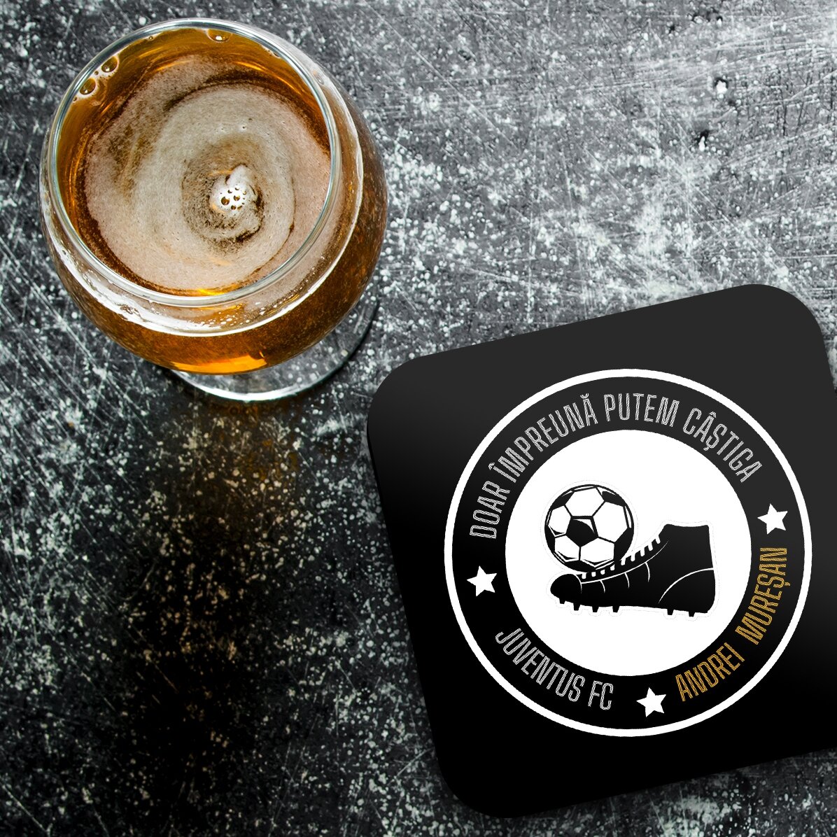 Porte-verre personnalisé avec inscription - Équipe de football