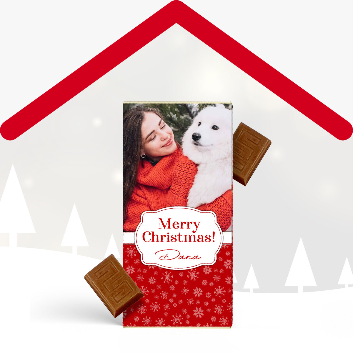 Tablette de chocolat personnalisée pour Noël