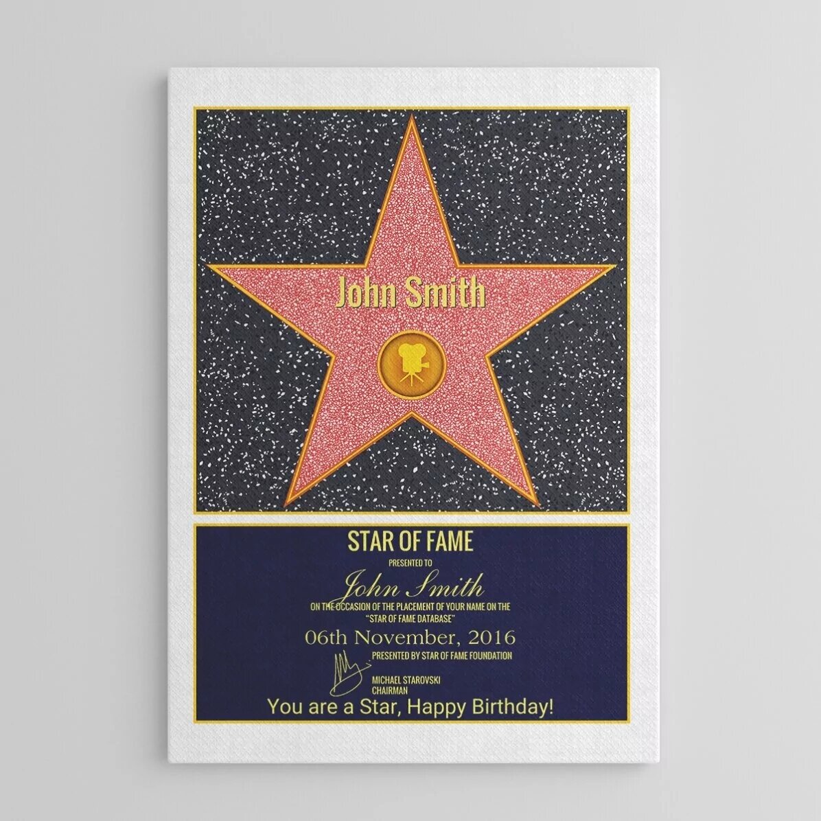 Tableau sur toile personnalisé - Star of Fame