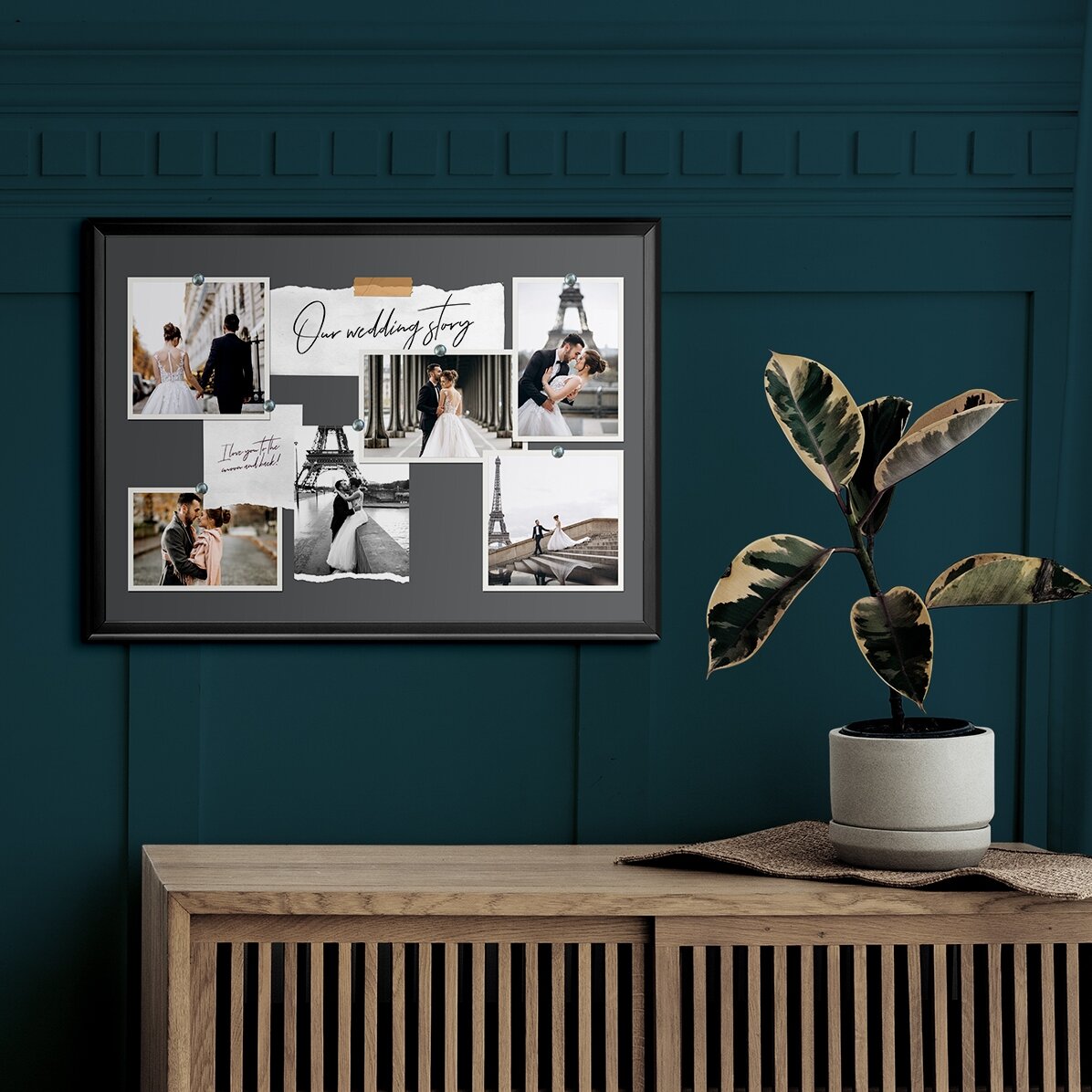 Tableau paysage personnalisé avec 6 photos et un texte - Vos vacances