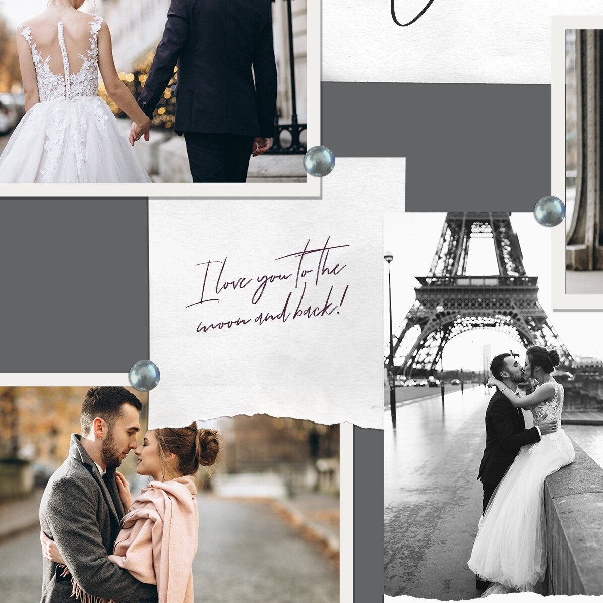 Tableau paysage personnalisé avec 6 photos et un texte - Vos vacances