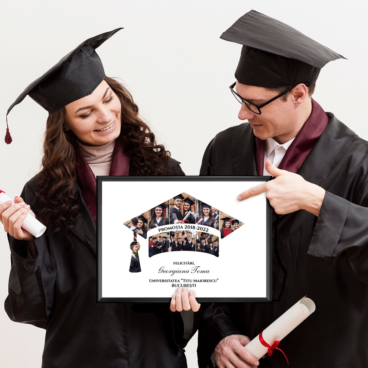 Tableau paysage personnalisé avec photos et texte - Remise des diplômes