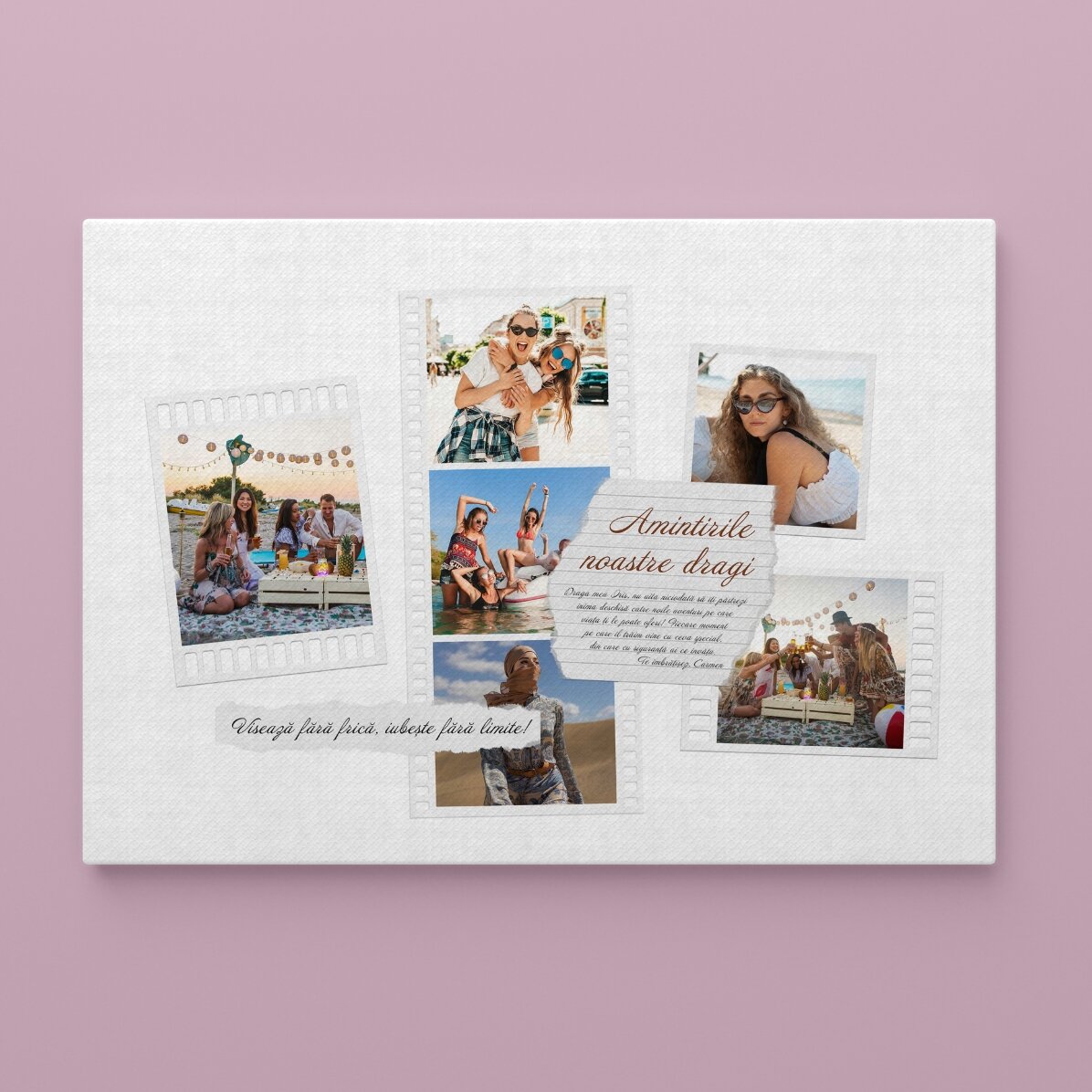 Tableau paysage personnalisé avec photos et texte - Photos sur film