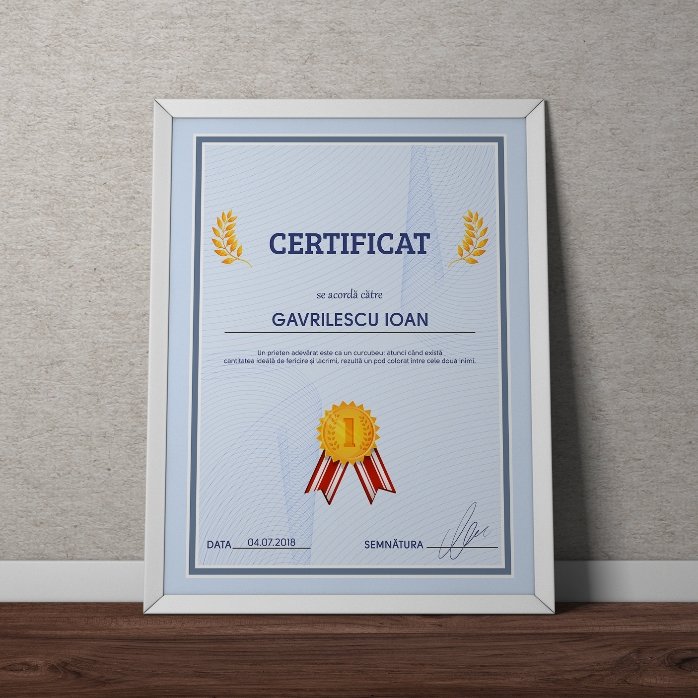 Tableau personnalisé - Certificat de reconnaissance