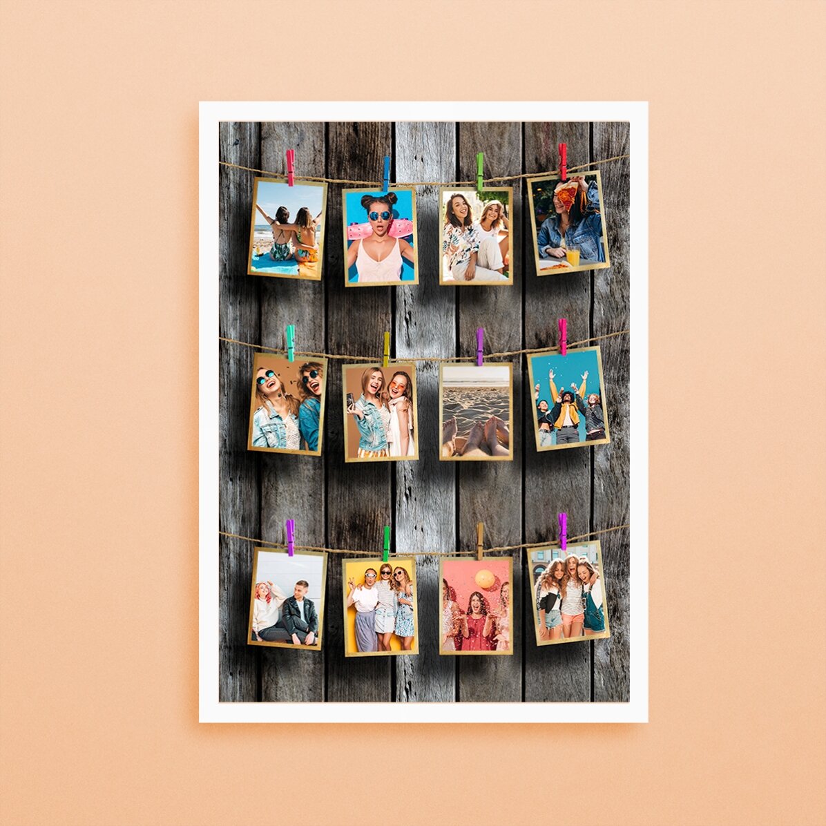 Tableau personnalisé avec 12 photos à encadrer