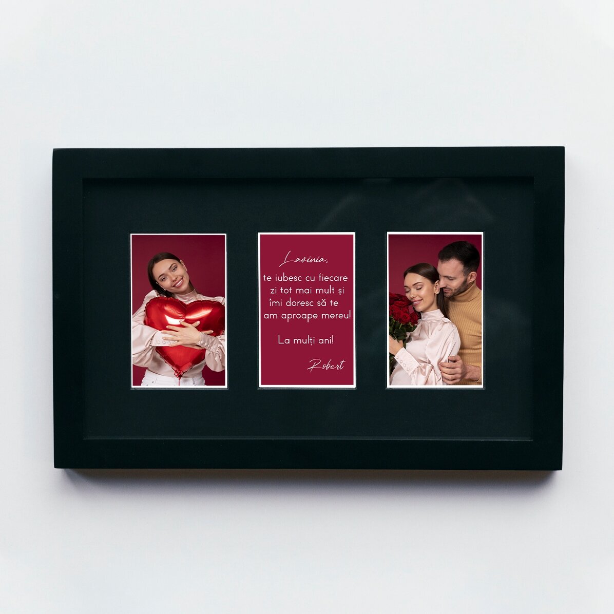 Tableau personnalisé avec 2 photos et un message