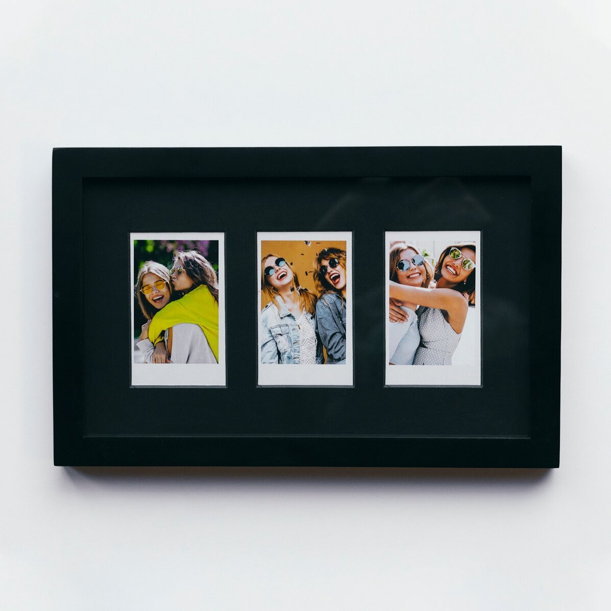 Tableau personnalisé avec 3 photos de style Polaroid, 27 x 17 cm