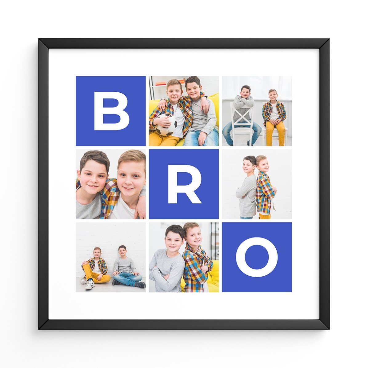 Tableau personnalisé avec 6 photos et un texte - Family
