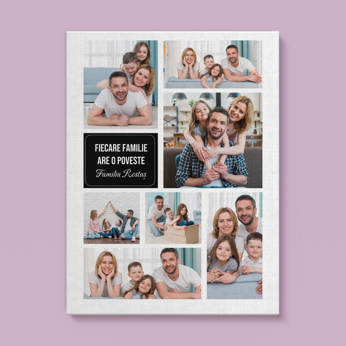 Tableau personnalisé avec 7 photos de famille
