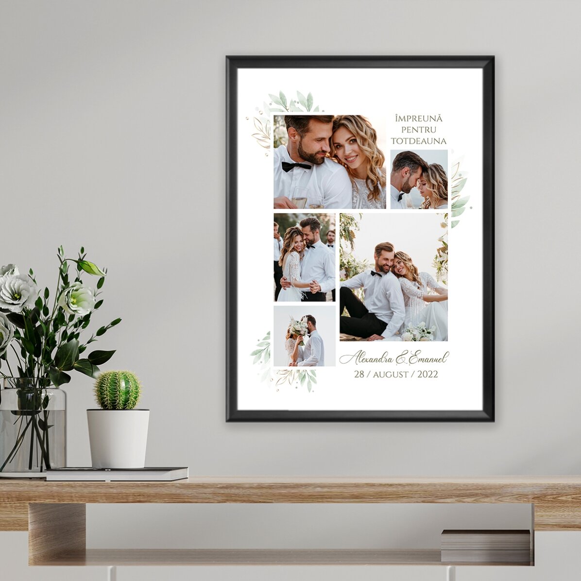 Tableau personnalisé avec des photos et du texte - Mariage