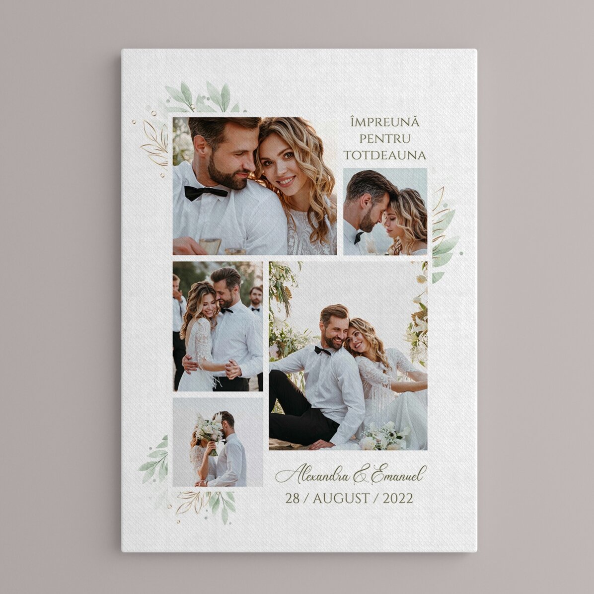 Tableau personnalisé avec des photos et du texte - Mariage