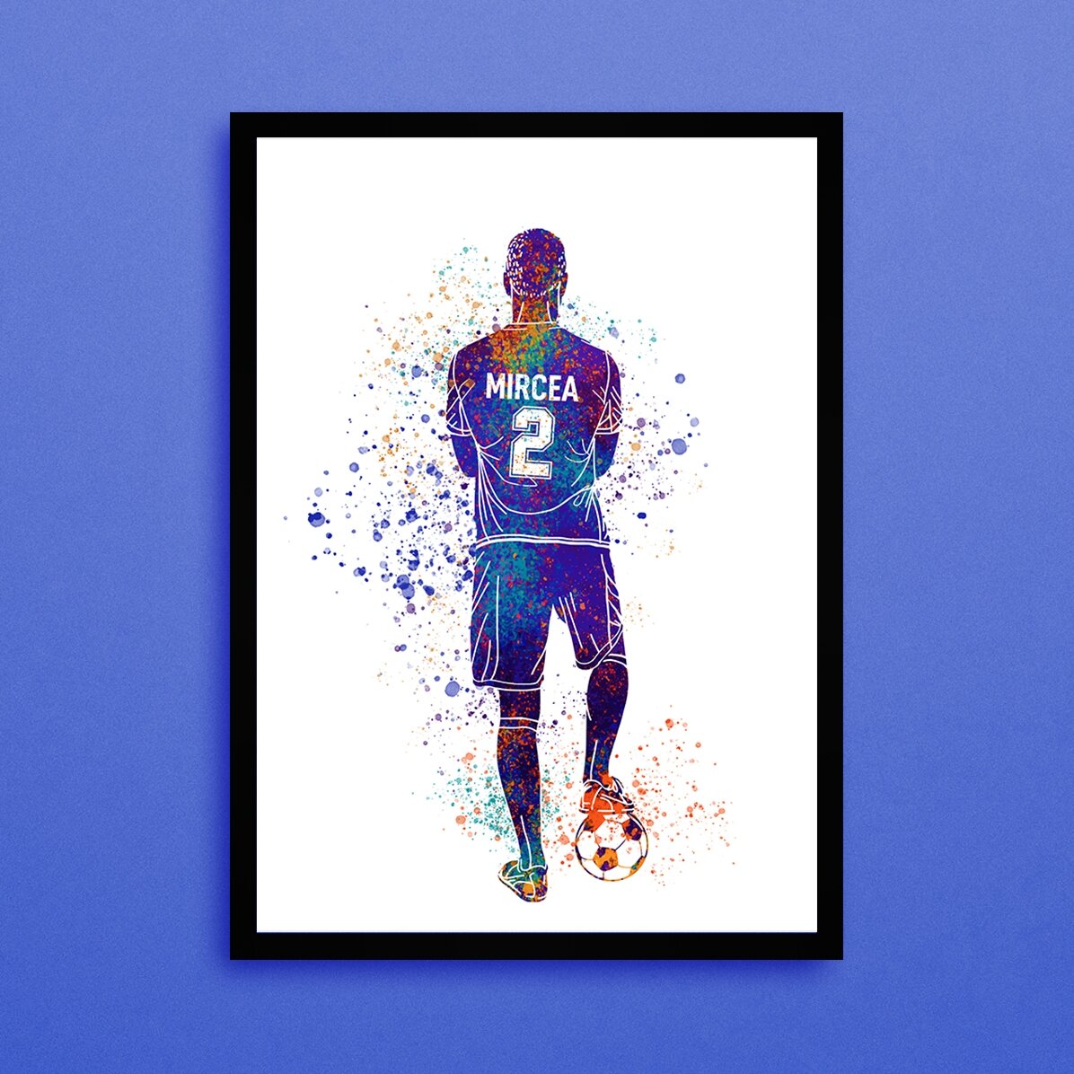 Tableau personnalisé avec ton nom et ton numéro de joueur - Football