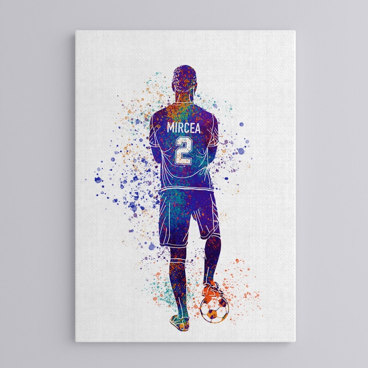 Tableau personnalisé avec ton nom et ton numéro de joueur - Football