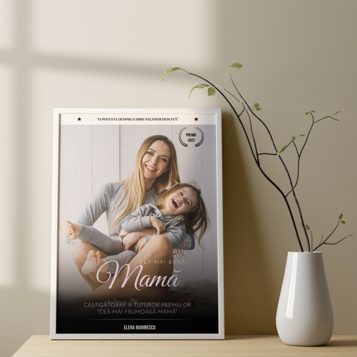 Tableau personnalisé avec une photo et un message - Affiche de film