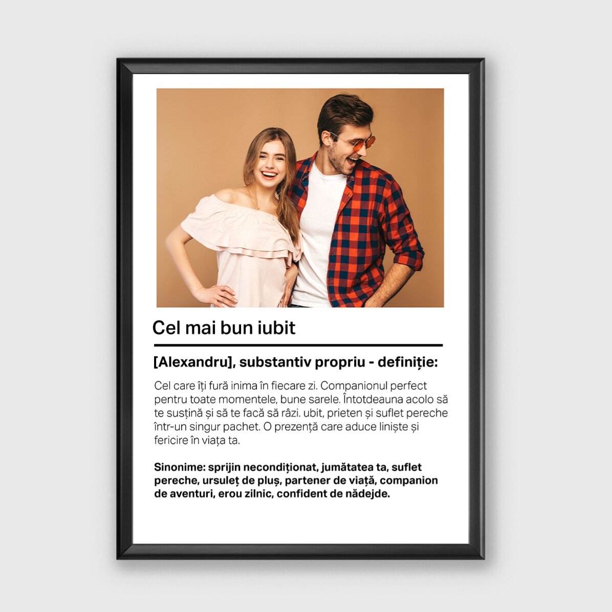 Tableau personnalisé avec une photo et un texte - Définition